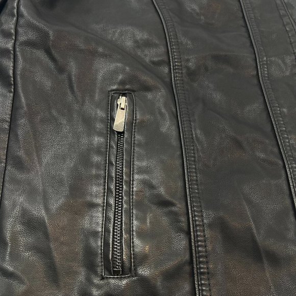 Bleu Grandeur Faux Leather Moto Jacket - Picture 7 of 11